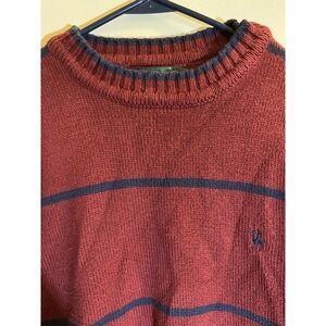Vtg. Knights Of Round Table Cotton Sweater Men's Medium Maroon Blue Tight Knit